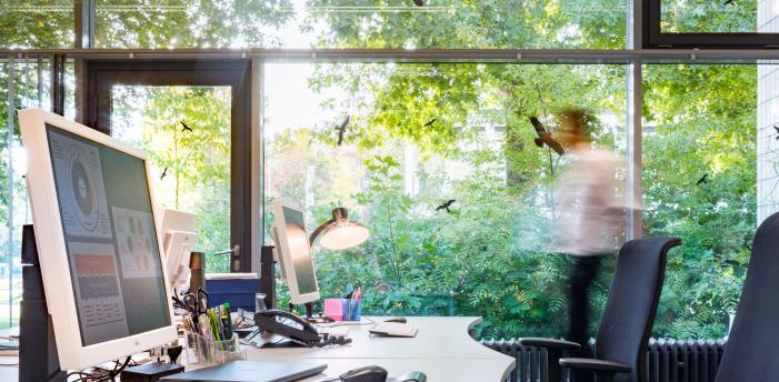 an office workplace at FIZ Karlsruhe